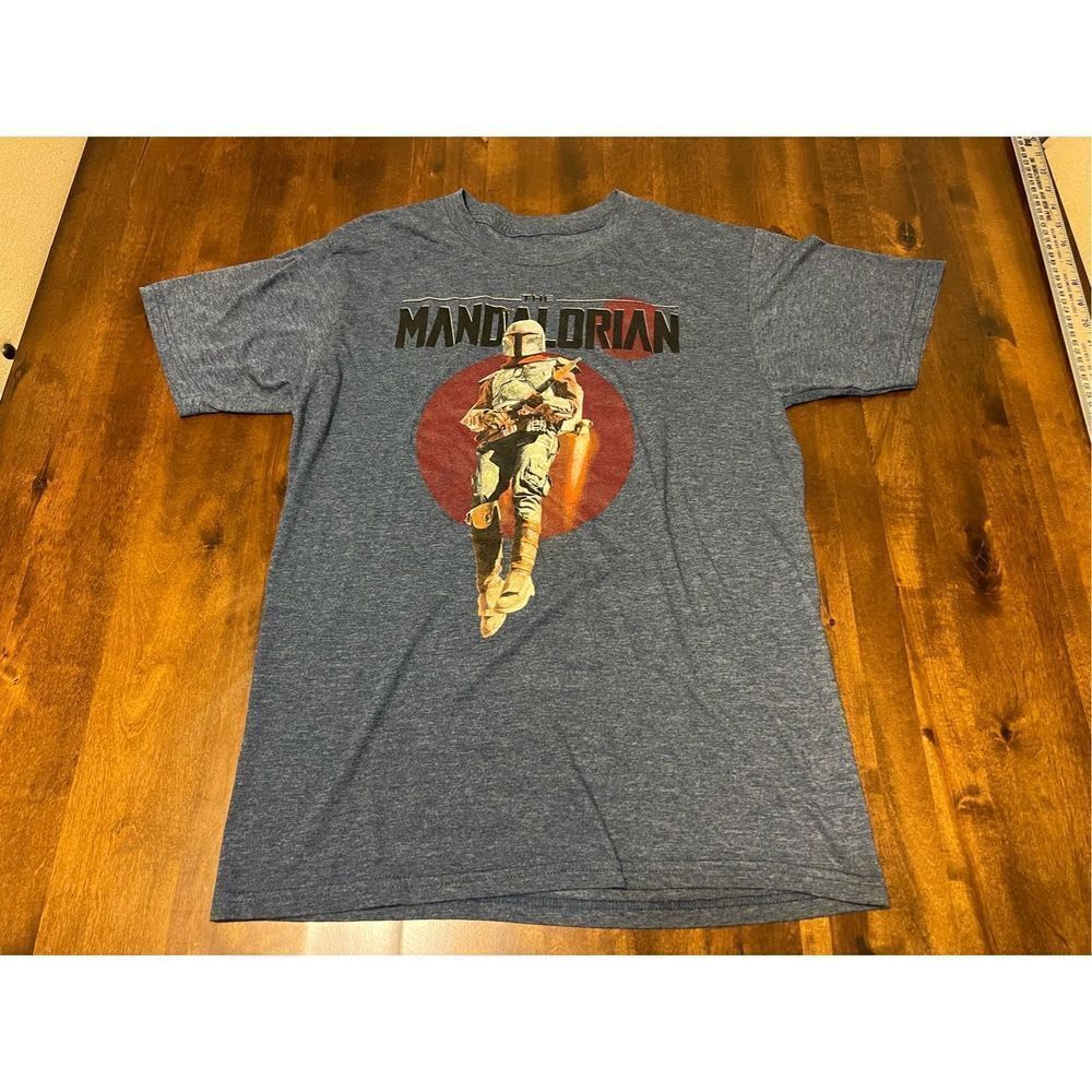 Star Wars Shirt Mens Medium The Mandalorian Navy Blue MAD Engine